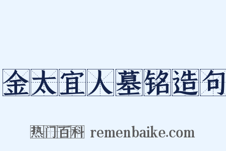 金太宜人墓铭造句是什么意思的图片